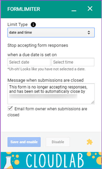 如何限制 Google 表单 FormLimiter 中的响应